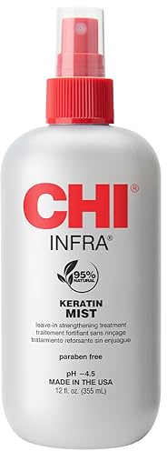 CHI Keratin Mist, 340 ml | Strengthening Hair Spray For Restoring Softness & Protecting Against Heat Damage, Paraben-Free