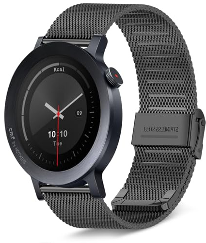 KeeFos 22mm Correa de Metal Compatible con CMF by Nothing Watch 3 Pro/CMF by Nothing Watch Pro 2, Pulsera para Hombre y Mujer, Correas de Acero Inoxidable