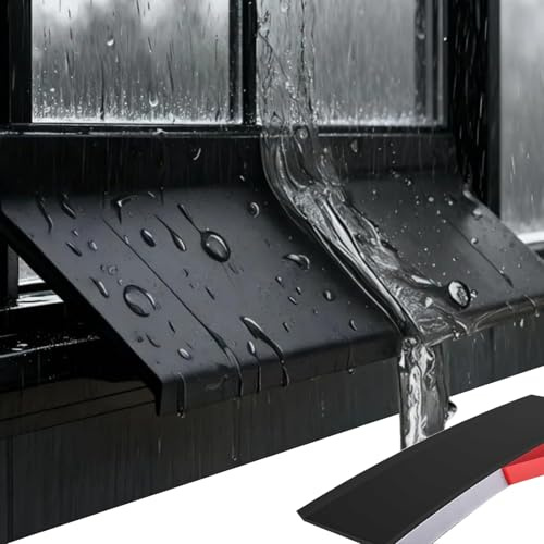 5M Self Adhesive Window Weather Bar – Black Rubber Rain Deflector & Drip Guard, Universal Weather Stripping for Outside Doors, Sliding/Casement Windows, Cars & Trucks (4.5cm x 5m)
