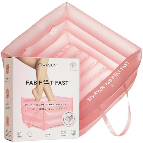 STARSKIN Aufblasbares Pediküre-Bad, kompakt und tragbar, Spa-würdiges Pediküre-Erlebnis, bereiten Sie die Füße auf Politur, Peeling oder feuchtigkeitsspendende Behandlungen vor, Fab Feet Fast Pediküre