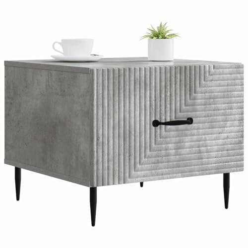 vidaXL Couchtisch Betongrau 49 x 50 x 40 cm Holzwerkstoff, Geräumiger Couchtisch, Vintage rechteckig, dekorativ, aus Holz, mit eleganten, schwarzen Akzenten