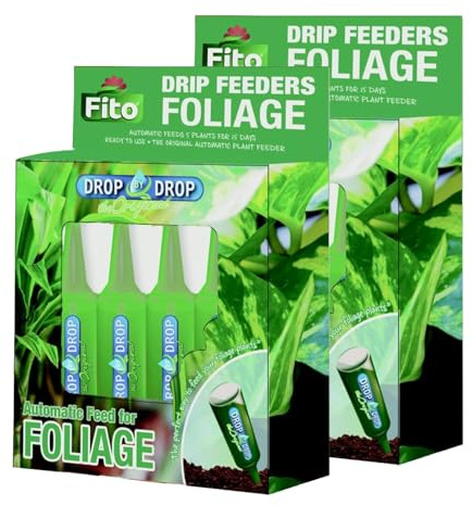 Fito Drip Feeder Foliage, Ready-to-Use, Healthy Leaf Growth, Balanced Nutrition, Easy Application, Long-Lasting, Ideal for Money Plant, Areca Palm, Snake Plant, Ferns & Peace Lily (Pack of 10)