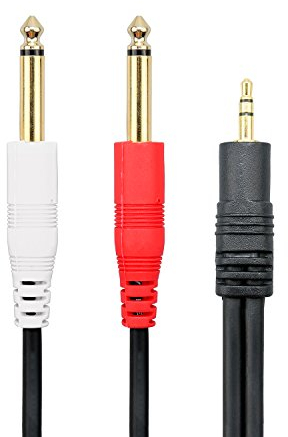 Mono-Kabel, 6,3 mm, Mono, 6,35 auf 3,5 mm, Audio-Splitter-Kabel, Digital-Interface-Kabel, Instrumentkabel für Mixer, Audio Recorder, E-Gitarren-Verstärker, (5m)