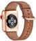 WFEAGL Kompatibel für Apple Watch Armband 44mm 45mm 49mm 46mm 42mm(Series 1 2 3),Lederband Ersatzband für Herren Damen Kompatibel iWatch Series 10/9/8/7/6/5/4/3/2/1,SE/SE2,Braun+Roségold Adapter