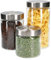 MamboCat Vorratsgläser Bera im 3er Set mit Edelstahldeckel I befüllbare Glasdosen Ø 11 cm 800ml 1,2L 1,75L I Runddosen mit Drehverschluss I Vorratsglas luftdicht I Aufbewahrungsgläser-Set