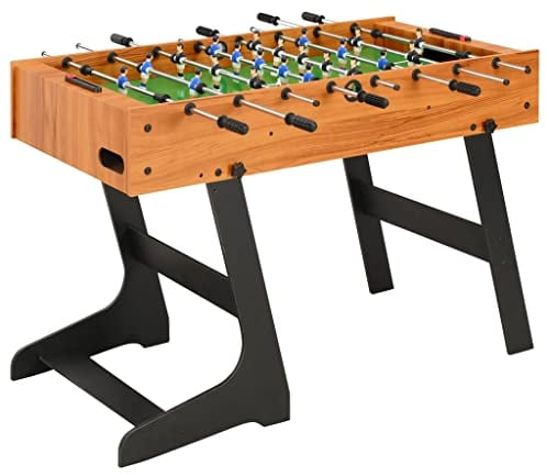 vidaXL Kickertisch Klappbar Tischkicker Kicker Profi Fussballtisch Fußballtisch Tischfußball Spieltisch Getränkehalter 121x61x80cm Hellbraun