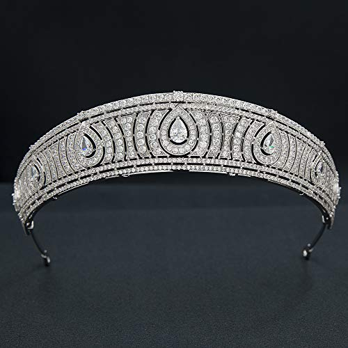Klassische Zirkonia Replik Prinzessin Tiara für die Hochzeit, Kristall königlich Diademe für die Kollektion CH10366