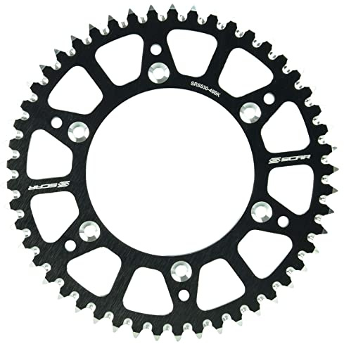 SCAR Aluminium Kettenrad kompatibel mit KTM SX/SXF/EXC/EXCF 125 150 250 300 350 450 500 93-26 HUSQVARNA TC FC TX TE FE FX GASGAS 14-26 MC MCF EC ECF 21-26, Schwarz - 50 Zähne