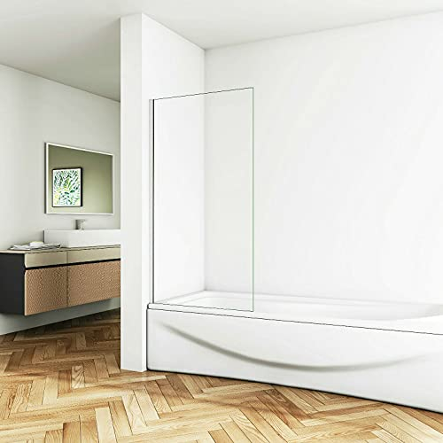 Aica Sanitär 70cm Duschabtrennung Badewannenaufsatz Seitenwand Duschwand 6mm NANO Sicherheitsglas Höhe 140cm