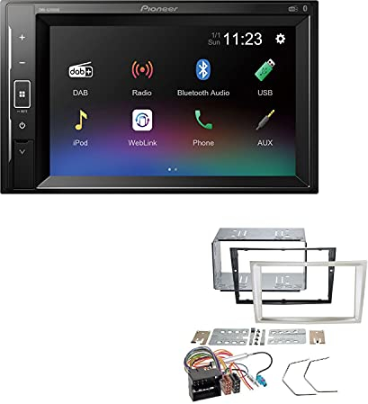 Pioneer DMH-A240DAB 2-DIN Autoradio Bluetooth DAB USB passend für Opel Astra H 2004-2010 Satin Stone ohne Canbus