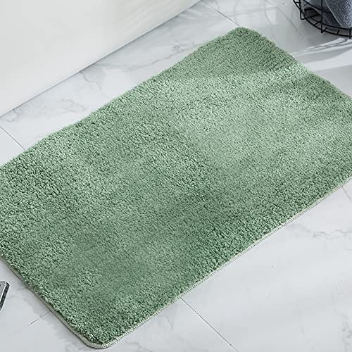 KELEKELE Badematte rutschfest-Badvorleger Badezimmerteppich Badteppiche Maschinenwaschbare Flauschige ​Mikrofaser Duschvorleger Weicher Duschmatte (hellgrün, 50 x 80 cm)