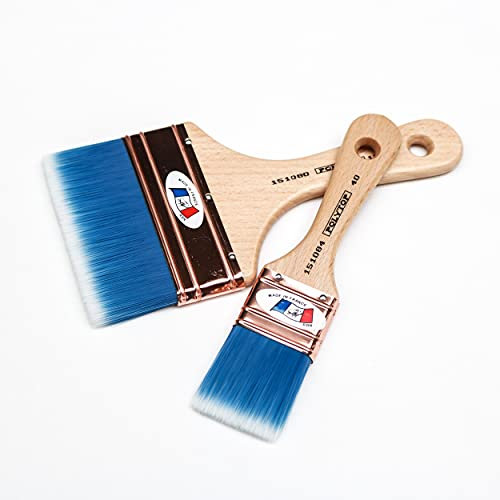 Pinceaux (Lot de 2) Brosses Spalter POLYTOP 100mm et 40mm/Made in France/Idéal pour peintures et Vernis int. ou ext., terrasses, Murs, Trouvez la Gamme complète Bleu Polytop sur Amazon.