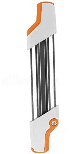 LIZHOUMIL Affûteuse de chaîne de tronçonneuse 2 en 1 en métal Facile à Utiliser 3/8 P 4,0 mm Remplacement pour chaîne Blanc