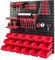 PAFEN Panneau Mural Porte-Outils - Caisses Empilables - Rangement Outil - Armoire Garage - Tableau Organisation - Étagère Murale pour Atelier - 24 pièces - 772x780 mm
