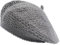 ZLYC Damen Kabel Stricken Baskenmützen Geflochtene Baggy Wolle Barett Winter Warmer Beanie(Einfarbiges Grau)