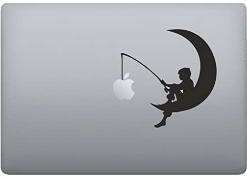 Aufkleber für MacBook Laptop Sticker Vinyl Tablet Wand Art Graphic Laptop Vinyl Aufkleber Apfel - Vinyl Farbe wählbar Artikelnummer P0043 (Schwarz)