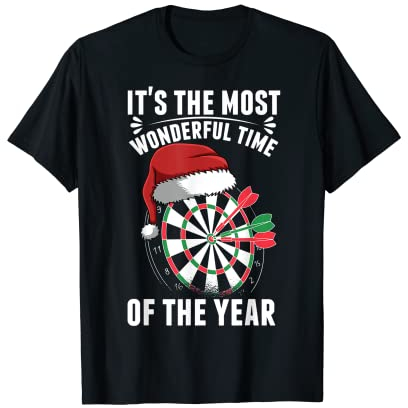 Weihnachten Darts Dartscheibe Dartspieler lustiges Darts T-Shirt
