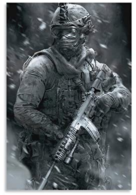 Poster mit Bewaffnetem Soldaten, dekoratives Gemälde, Leinwand, Wandkunst, Wohnzimmer, Poster, Schlafzimmer, Gemälde, 30 x 45 cm
