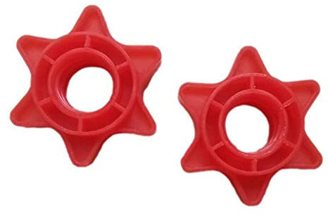 EliteKoopers 2Pcs Red Dumbbell Spinlock Collars Weight Check Nut Barbell For Bar Clips Spin Lock Screw