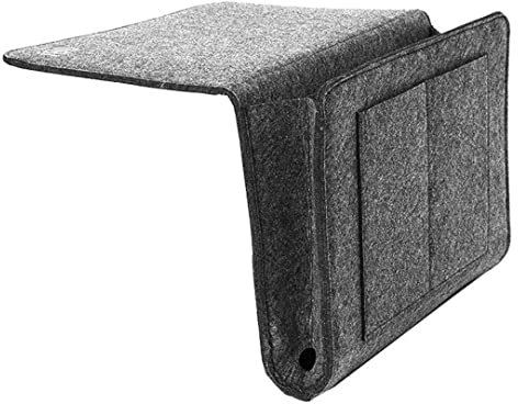 Bedside Felt Bags Bed Hanging Storage Pouch Sofa Desk Hanging Organizer Remote Holder Dark Grey