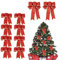 FOMIYES Weihnachtsschleifen Rot, Glitzernde Rote Weihnachtsschleife, Weihnachten Schleifen Weihnachtsbaum Schleifen für Dekoration (Rot)