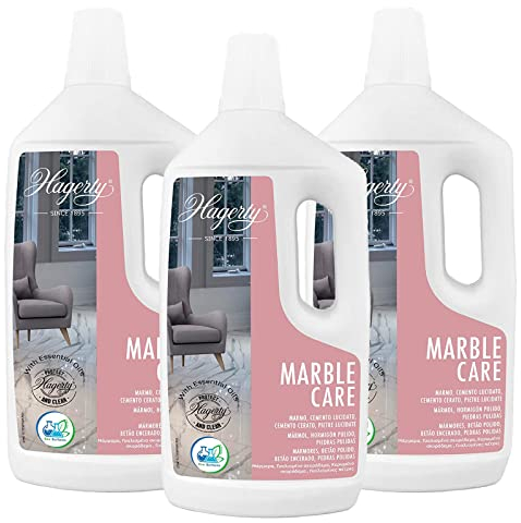 3x Hagerty Marble Care Detersivo per Pavimenti in Marmo e Pietra Deterge e Lucida Senza Lasciare Aloni - 3 Flaconi da 1 Litro