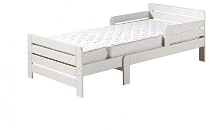 VIPACK Bett, gemischte Materialien, Weiß, Einzelbett