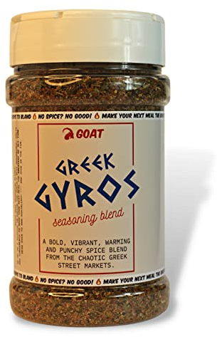 Greek Gyros Seasoning Blend & Rub - perfect for Kebabs, Rotis and Koftes. Extra-large 225g Shaker. The authentic taste of Greek cuisine.