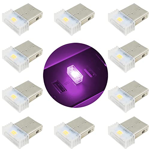 LED Atmosphäre Licht, Universal Mini LED USB-Leuchten, USB Auto Beleuchtung, Auto USB Innenbeleuchtung (Pink Lila)