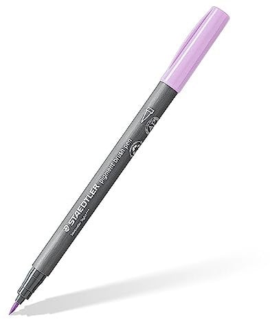 STAEDTLER brush pen pigment Arts, lavendel hell, pigmentierte Premium-Zeichentusche, Pinselspitze für variable Linienbreite, wasserfest, schnelltrocknend, 10 brush pens im Kartonetui, 371-620