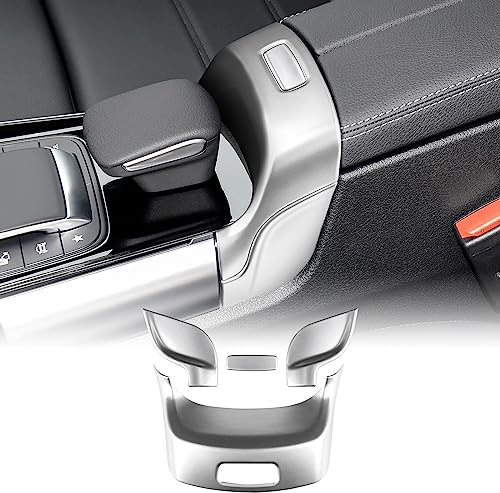 KUNGKIC ABS Auto Zentralsteuerung Armlehne Box Rahmen Dekorative Aufkleber Innenbereich Compatible with Mercedes Benz B Klasse W247 GLA H247 GLB X247 2020 2021 2022 Zubehör-Silber