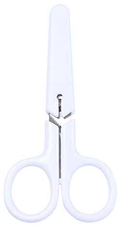 Vctitil Comfort Grip Büro Schere Handgemachte Werkzeuge Schule Versorgung Weiß Farbe Edelstahl Student Mini für Papier Weiß Tiny Schere mit Schutzhülle