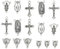 DanLingJewelry 70 Stück 7 Stile tibetische religiöse Verbindungsanhänger, Jungfrau Maria, Rosenkranz, Kruzifix, Kreuz, Charms für Schmuckherstellung, DIY