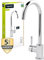 'aquaSu® Niederdruck Spültischarmatur Rio, Einhebelmischer Kaltstart-Funktion, Wasserhahn für Boiler, Auslauf schwenkbar, Standard-Befestigung, Messingkern, chrom, 796088
