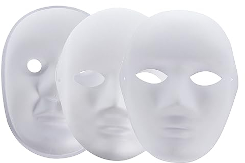 SAFIGLE 9st Leere Gießform Aus Harz Epoxid-silikonform Silikonformen Für Harz Masken Aus Pappmaché Party Voll Karneval Gummiformen Aus Papier Schmuck Kunsthandwerk Weiß