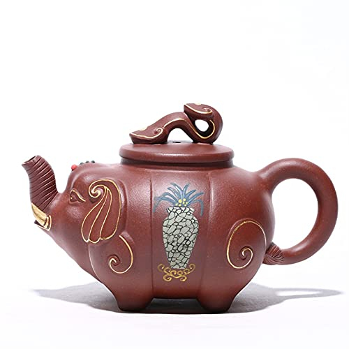 teapot Famous Handmade Teapot Elephant Purple Clay Handpainted Kettle Traditional Chinese Style
