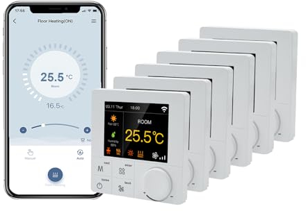 Qiumi WLAN‑Drehknopf‑Thermostat für 2‑Rohr‑ und Wasserheizungssysteme