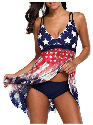 Tankini Damen Set GroßE GrößEn, Badebekleidung High Waist Bikini Damen Set Baden Damen Anzug Tankini Große Größen Schwimmanzug Damen Sport Strandmode Damen Sommer Floating Anzug