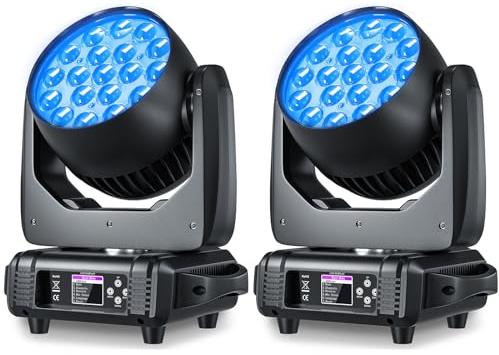 2PCS Cabeza Movil LED Luz DJ 19x15w DMX Luces de Discoteca Zoom Beam Wash RGBW se utiliza para la Fiesta para realizar Conciertos de Discoteca, Bodas y Eventos Navideños Inventario en Alemania
