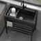 Lavandino in Acciaio Inox Professionale 1 Vasca,Lavello Nero Multifunzione Cucina,Lavatoio da Esterno Autoportante,Lavabo Commerciale con Rubinetto,per Interno Ristorante Caffè Garage ( Size : 80x45x8