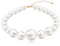 Weiße Perlenkette Damen, Imitation Perle Halskette Damen Vintage Halskette Schmuck Perlen Kette Kurze Runde Perlen Choker Kette Große, Weiße Perlen Halsketten Verstellbare für Frauen und Mädchen