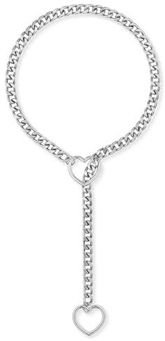 AWAVM Link Chains Necklace for Women Clavicle Choker with Heart Pendant Charms Punk Gothic necklaces