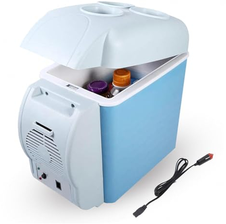 Wizvox Nevera Coche Enchufable, 7.5l,Coche 12v,Bajo Ruido Nevera Coche, Con FuncióN De Enfriamiento Y CalefaccióN Congelador PequeñO, Nevera PortáTil Para Acampar