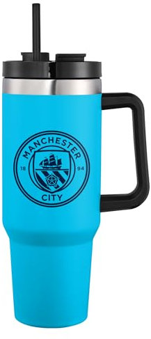 FOCO Officially Licensed Manchester City FC Football 40oz/1.1L Blue Travel Tumbler