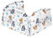 Krippen Stoßstangen Bettschutz Babybett - Kinderbett Kantenschutz - Bettnestchen Rausfallschutz - Schutz für Bettrahmen Baby Bett - 100% Baumwolle - 38 x 200 cm – Muster Der Bär und der Fuchs