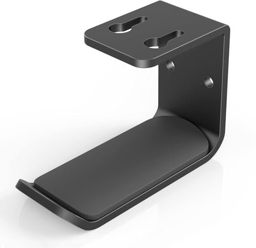Funngy Soporte de Pared para Auriculares,Soporte para Auriculares de Aluminio Soporte para Auriculare Ajustable con Silicón Antideslizante para Oficina Escritorio Pared Compatible