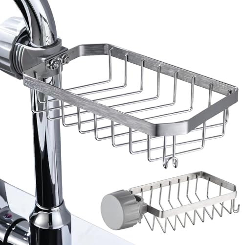 Rixotix 1 Stück Duschstangen Aufbewahrungsregal, Duschablage für Duschstange Edelstahl Duschablage Ohne Bohren für Duschstange, Shampoo,Seifenhalter - für 20-32mm Stange