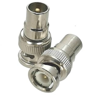 Supkancl 2 Stück Stecker BNC auf IEC PAL DVB-T Stecker & Buchse Gerade RF Adapter Konverter Koaxial(Type 1)