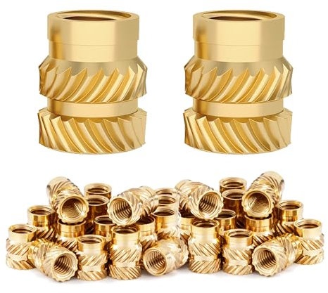Dutreg M4 Insert fileté - 100 pièces Douilles filetées en laiton Pour Composants d'Impression 3D et Pièces en Plastique (M4 x D6 x L6)