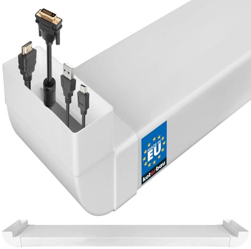 KOTARBAU® Kabelkanal Unterputz für TV 204 x 60 mm L: 150 cm Kunststoff unsichtbare Kabeldurchführung TV Kanal Unterputz Kabelkanal weiß Leitungskanal Kabelführungskanal